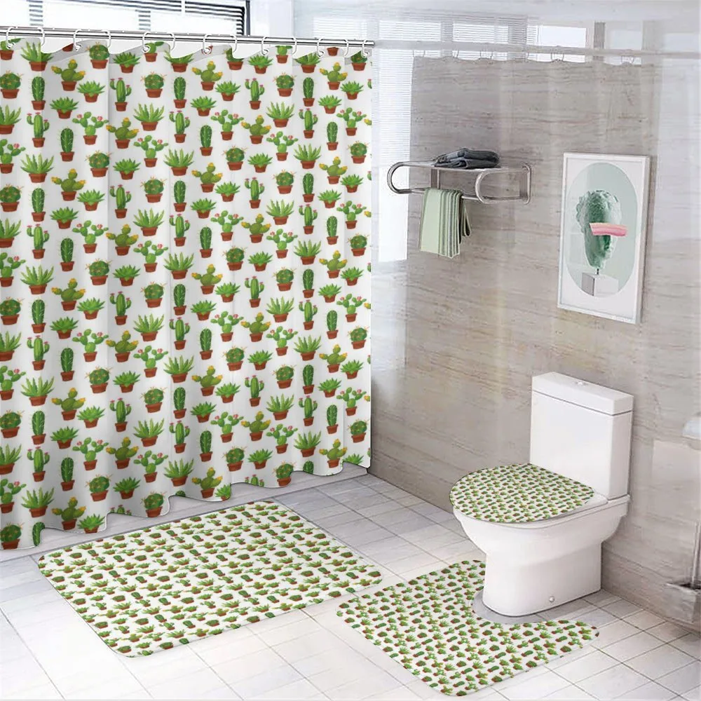 Floral Pattern Vases — 4-Piece Bathroom Set preview