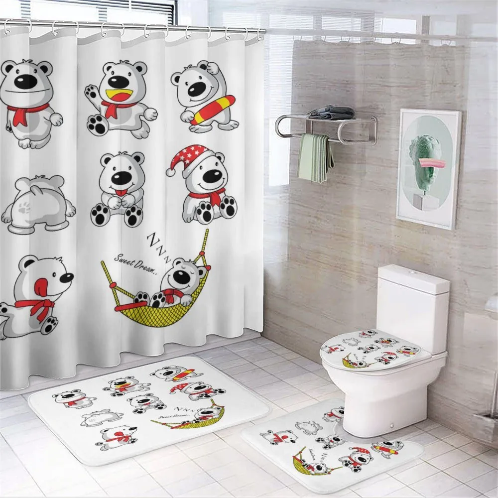 Fun Bear Activities Jump — 4-Piece Bathroom Set preview