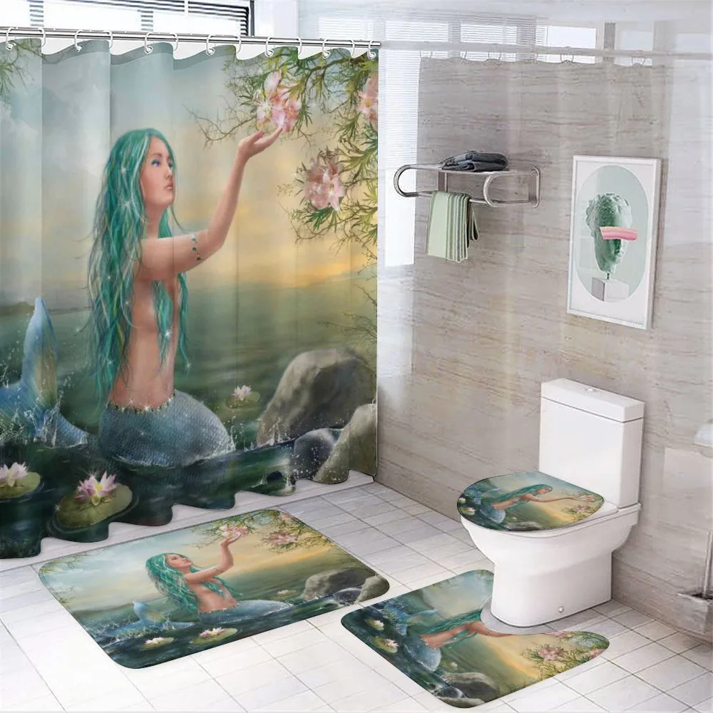 Mermaid and Magnolias — 4-Piece Bathroom Set preview