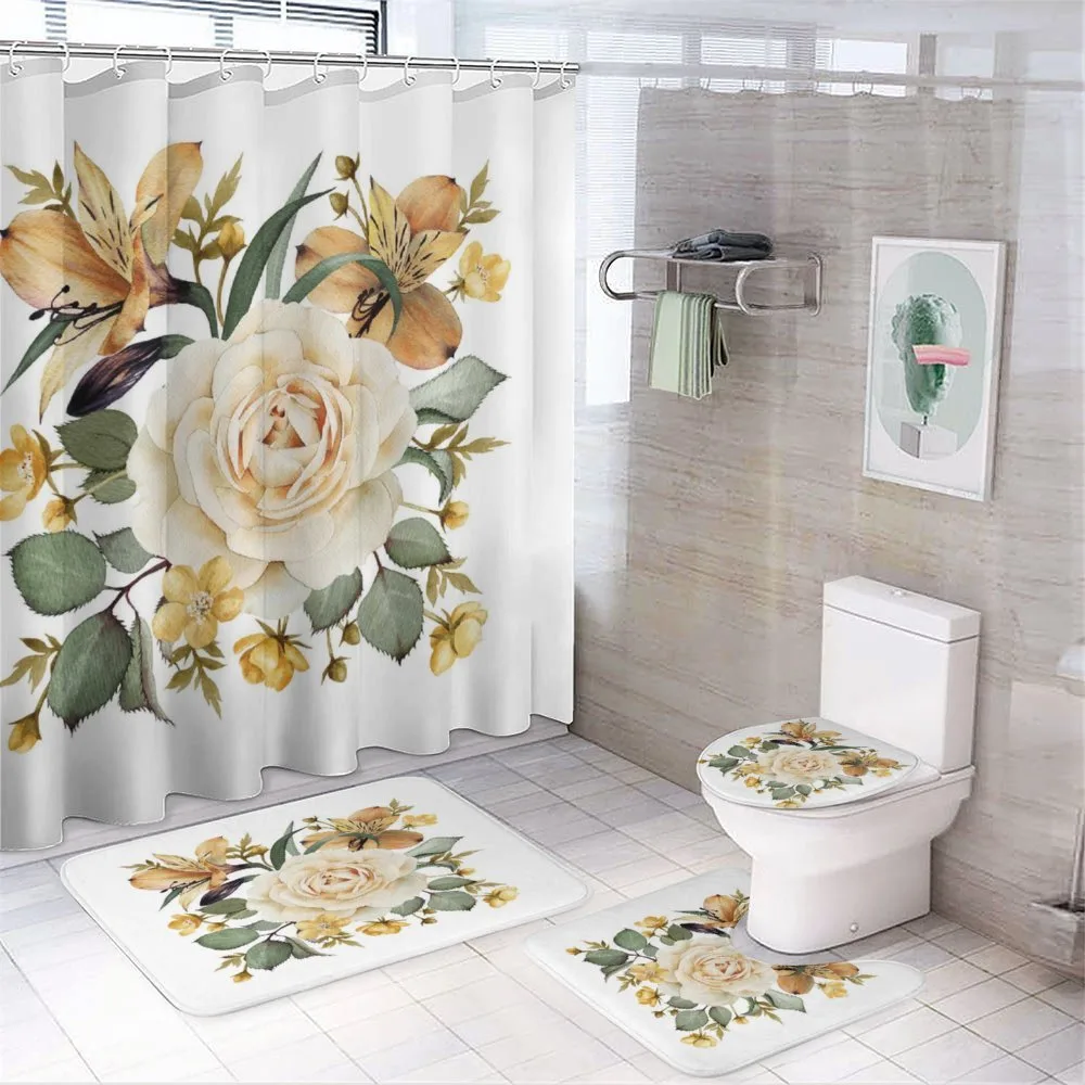 Romantic Bridal Bouquet — 4-Piece Bathroom Set preview