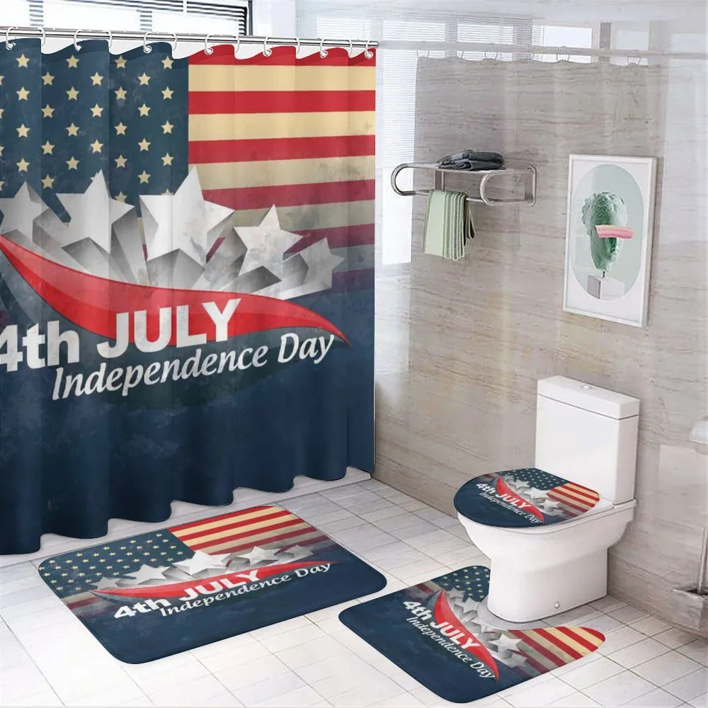 Stripe Patriotic Design — 4-Piece Bathroom Set preview