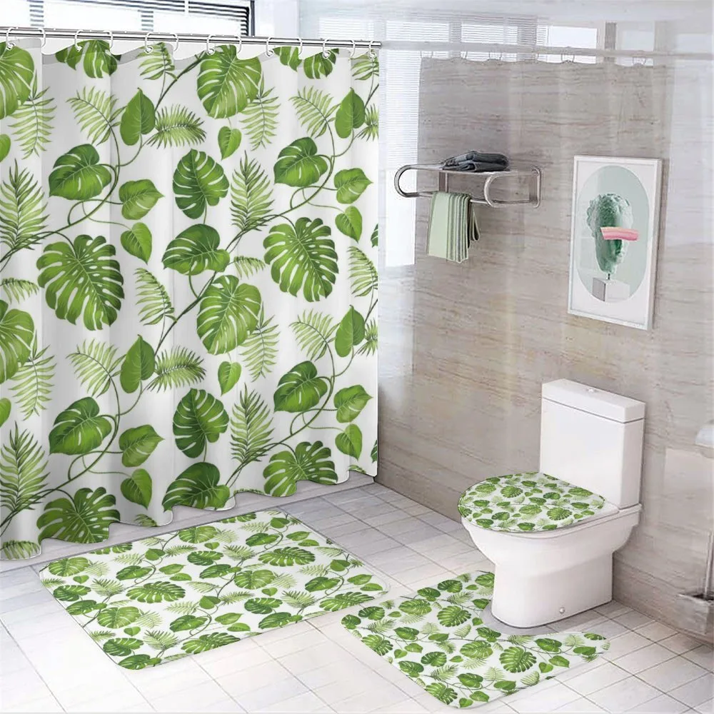 Swirls Palm Banana Trees — 4-Piece Bathroom Set preview