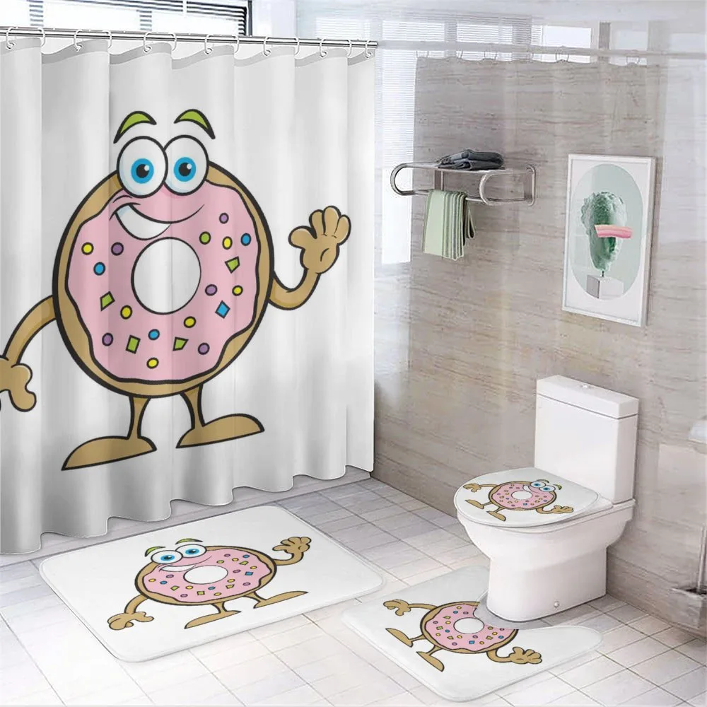 Waving Donut with Sprinkles — 4-Piece Bathroom Set preview