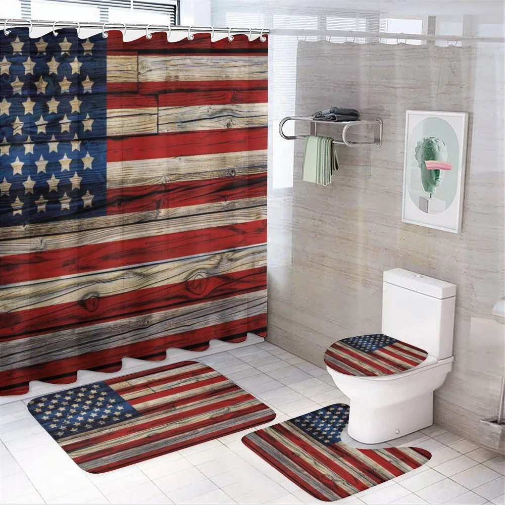 Wood Planks Flag — 4-Piece Bathroom Set preview