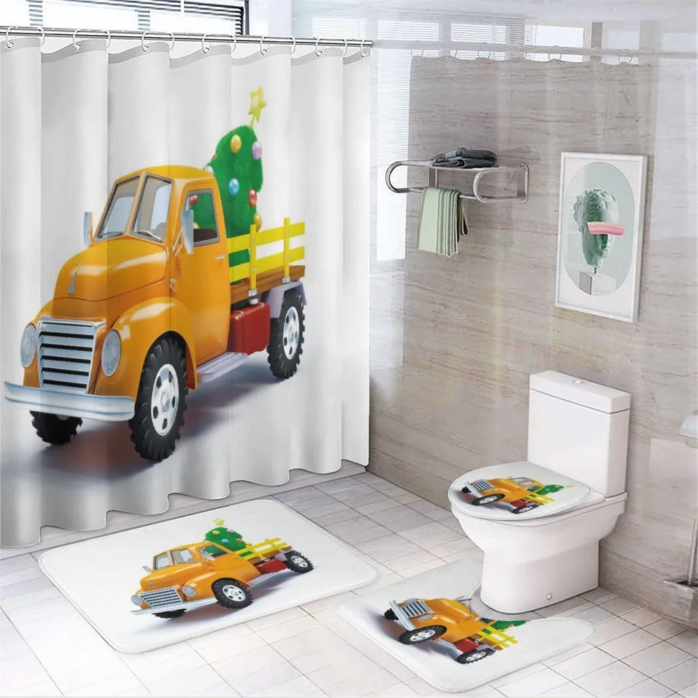 Yellow Vintage Truck — 4-Piece Bathroom Set preview