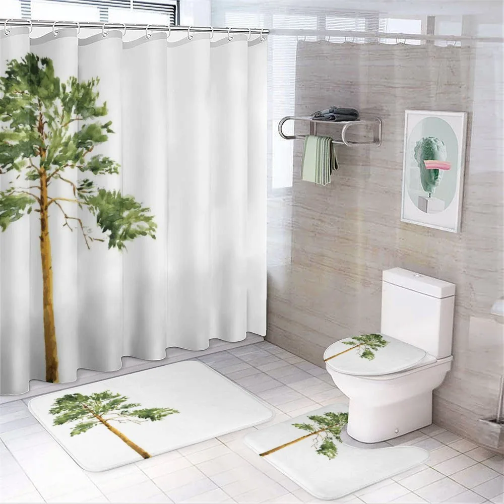 Aquarelle Nature Sketch — 4-Piece Bathroom Set preview