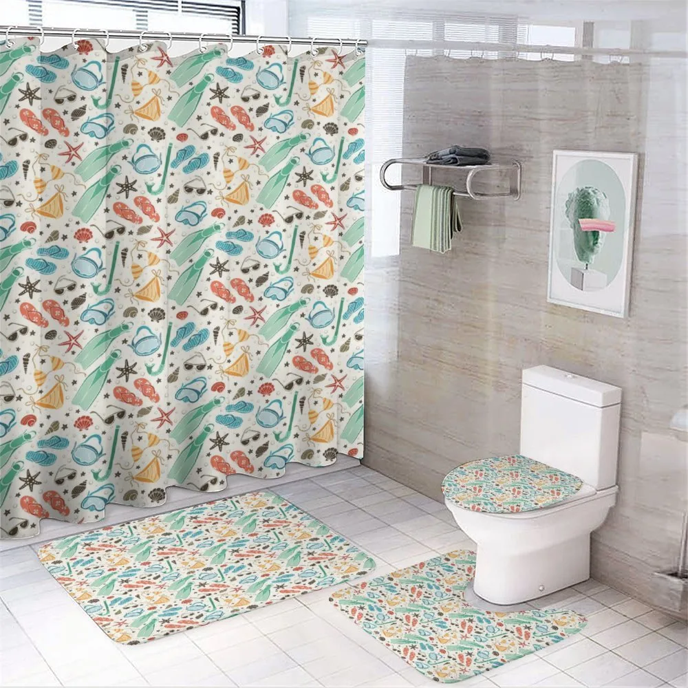 Beach Accessories and Shells — 4-Piece Bathroom Set preview