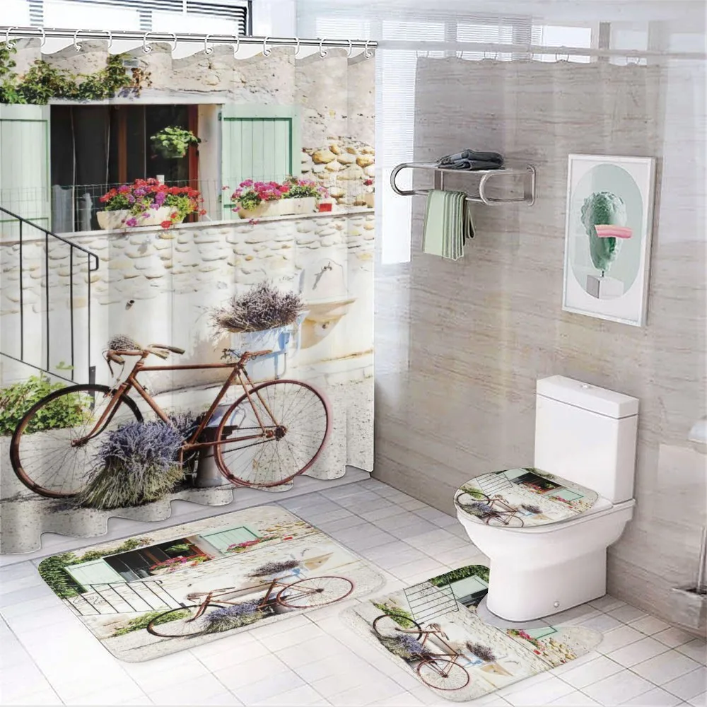 Bike Flower Countryside — 4-Piece Bathroom Set preview
