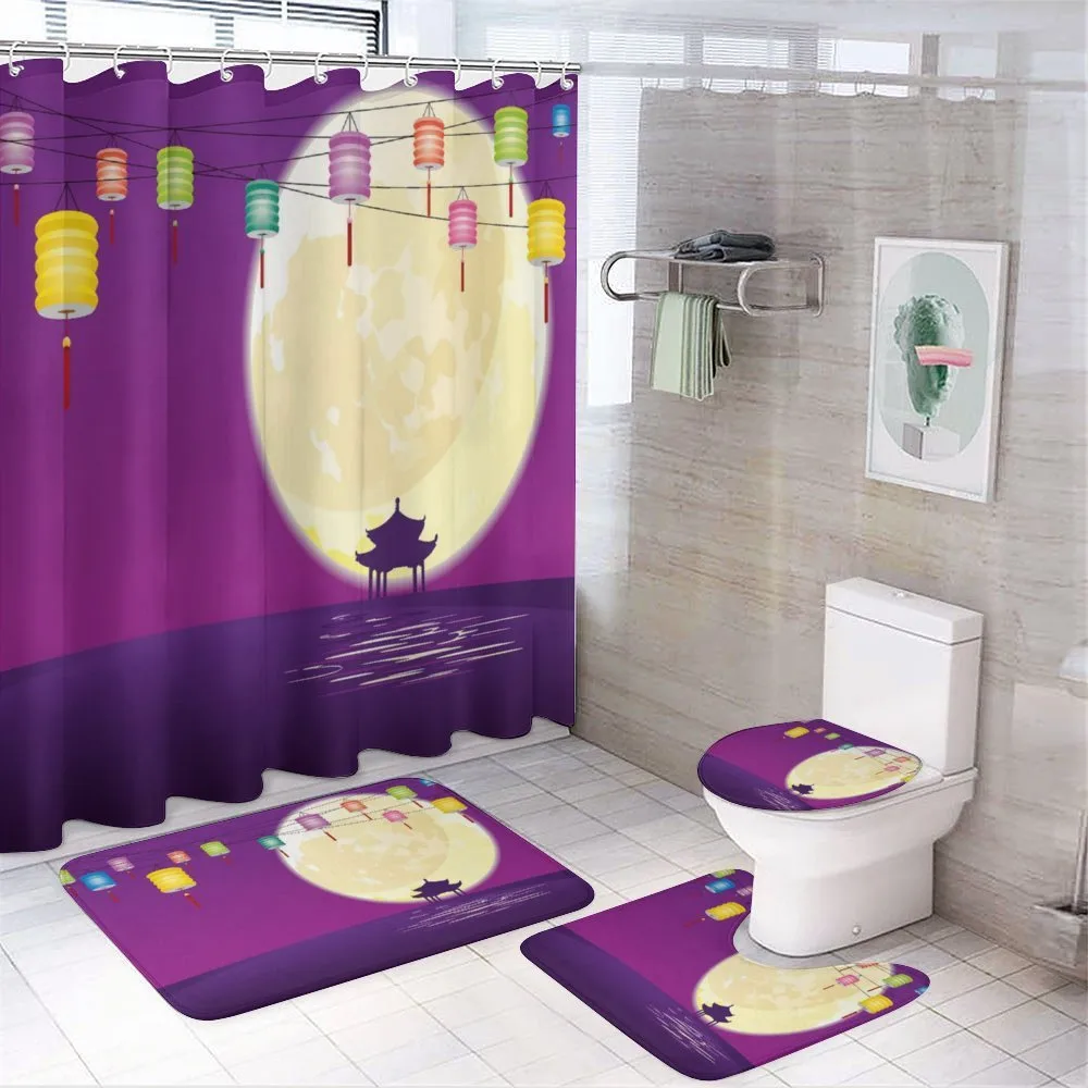 Chinese Pavillion Moon — 4-Piece Bathroom Set preview