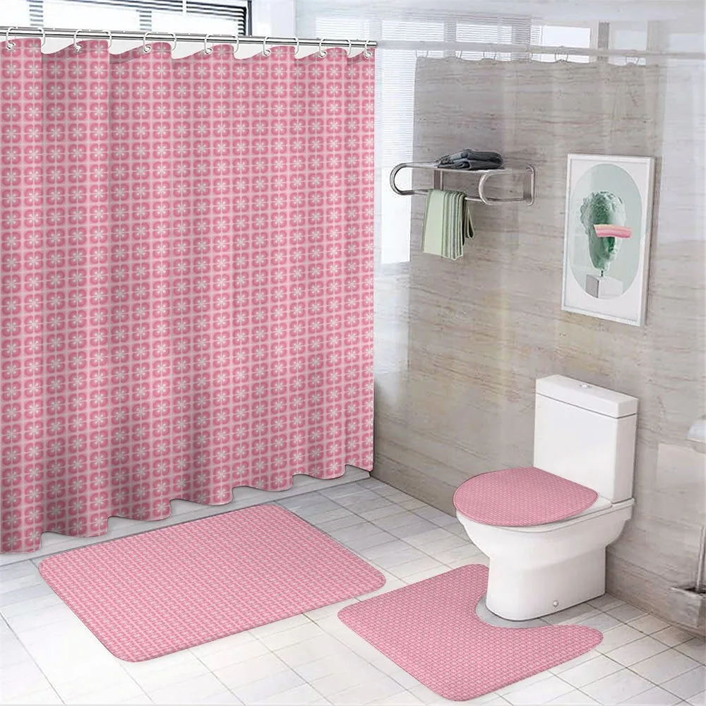 Colorful Retro Ornaments — 4-Piece Bathroom Set preview