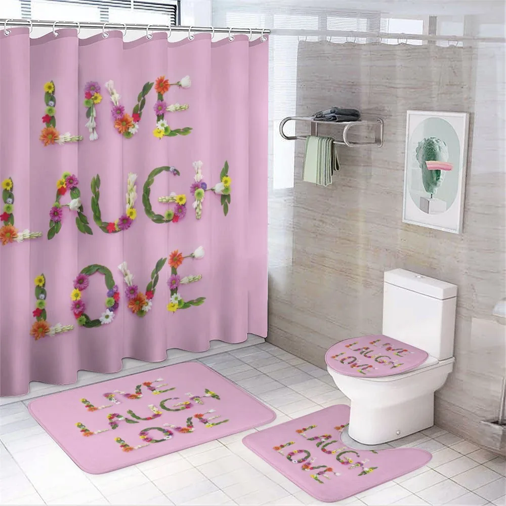 Floral Words — 4-Piece Bathroom Set preview