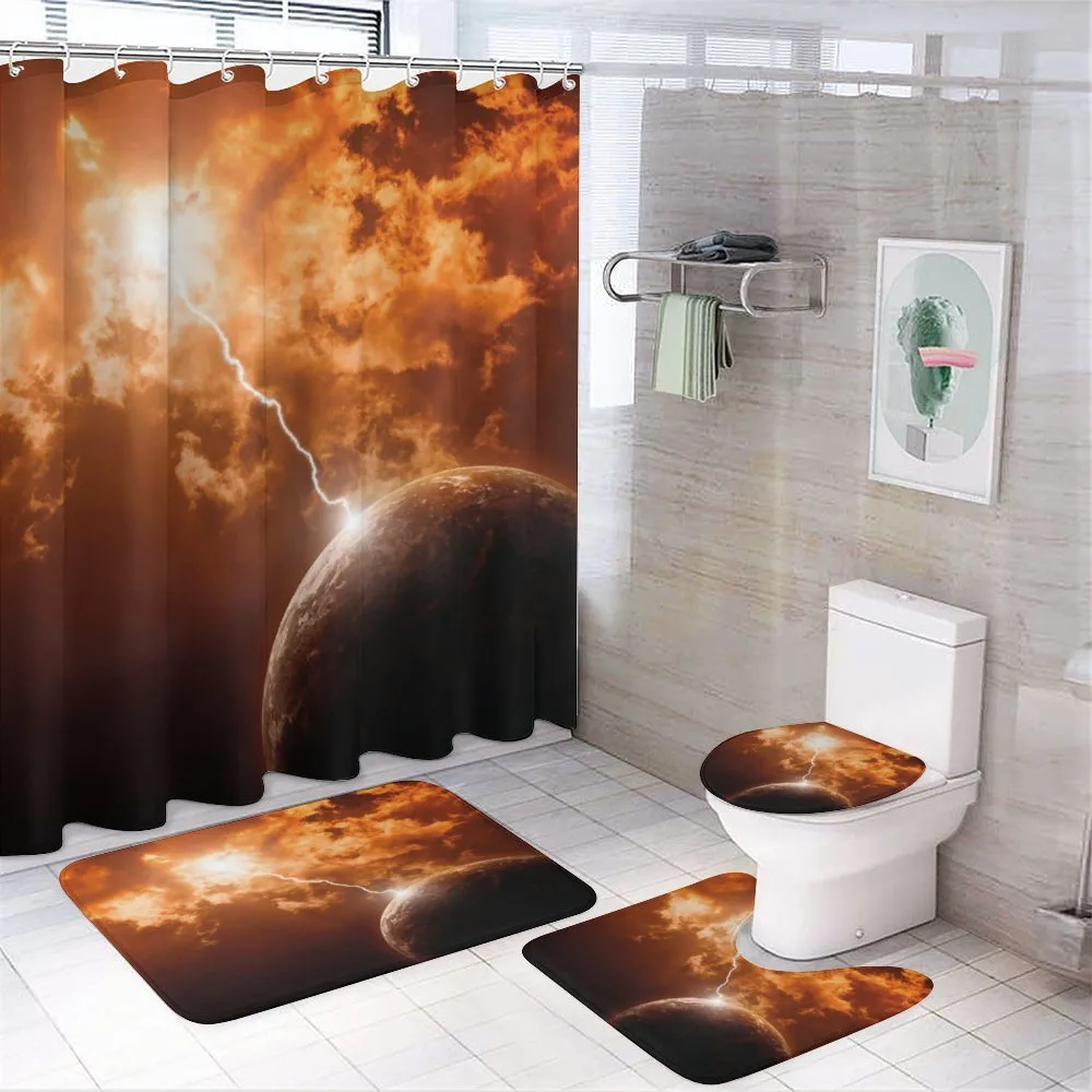 Surreal Moon Cosmos — 4-Piece Bathroom Set preview
