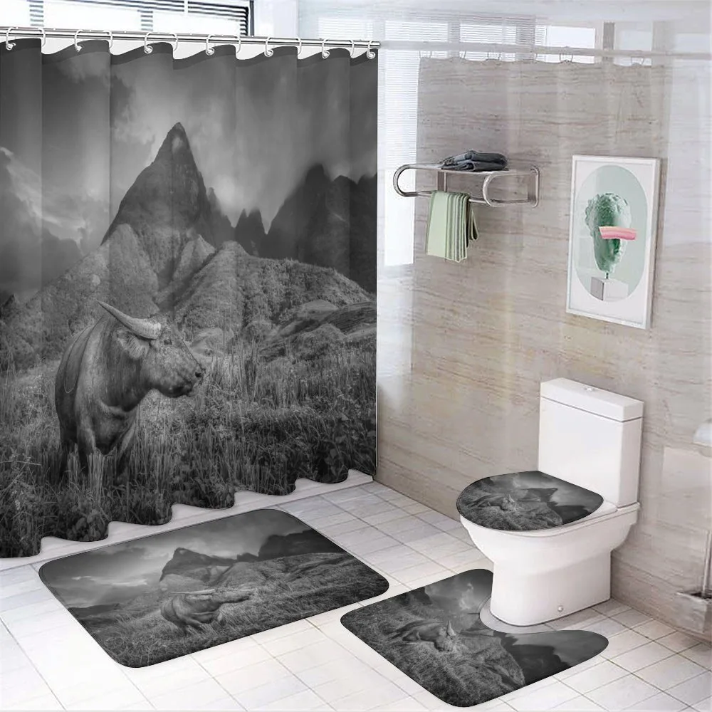 Buffalo on Rice Fields — 4-Piece Bathroom Set preview