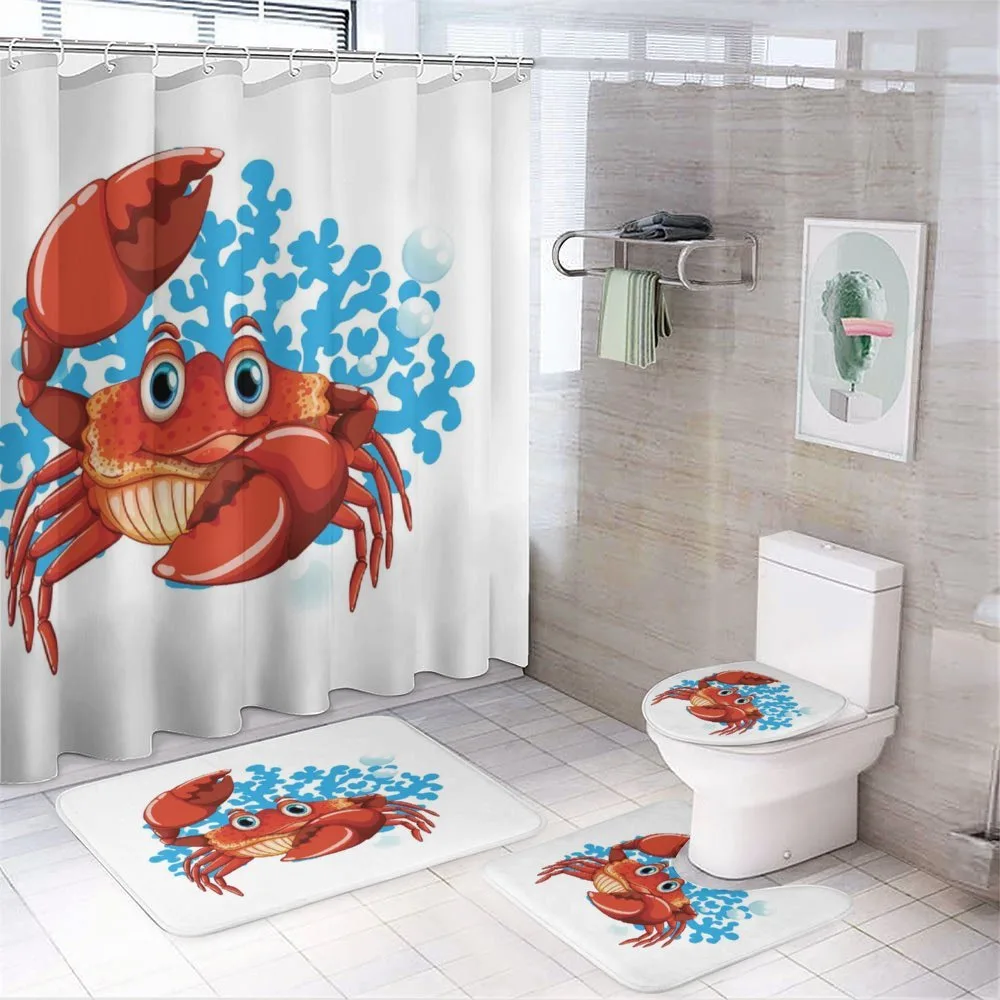 Cartoon Blue Coral Reef — 4-Piece Bathroom Set preview