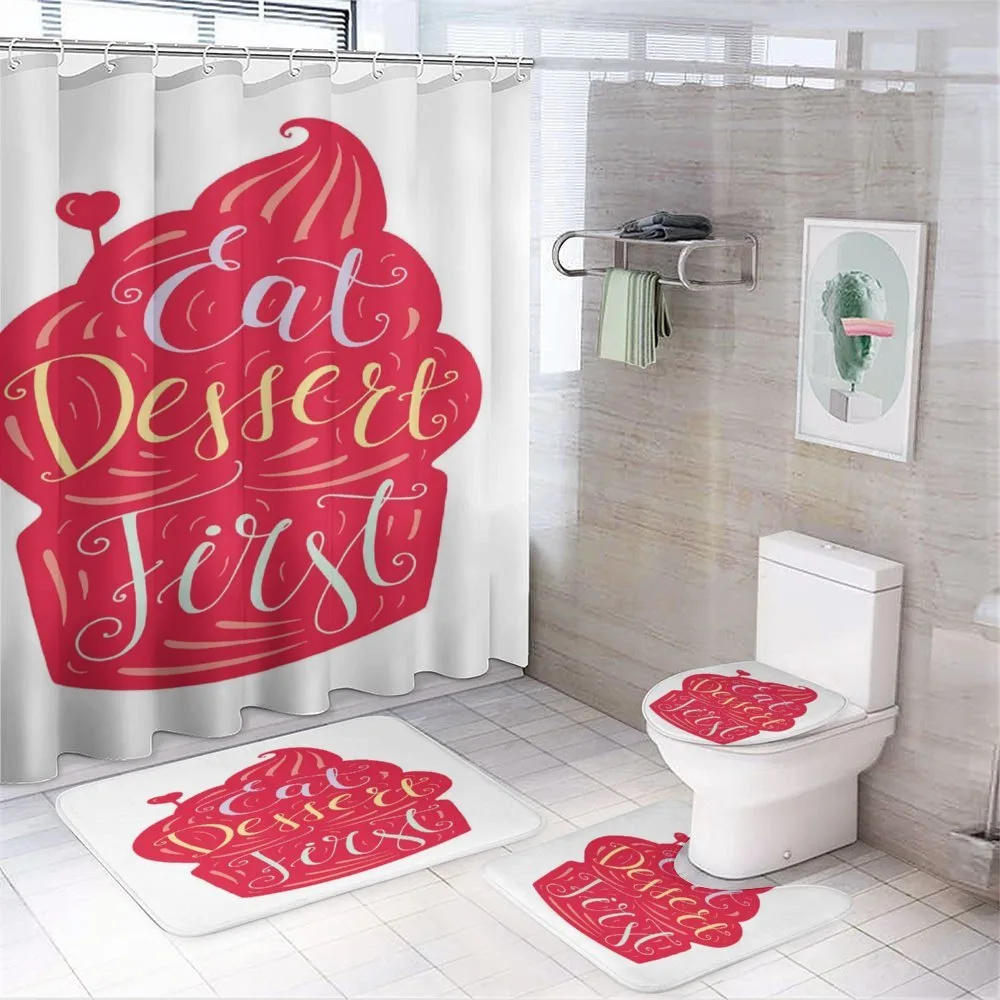 Eat Dessert First Cupcake — 4-Piece Bathroom Set preview