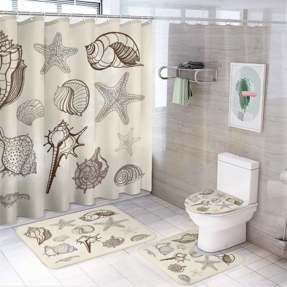 Grunge Outline Nautical Art — 4-Piece Bathroom Set preview