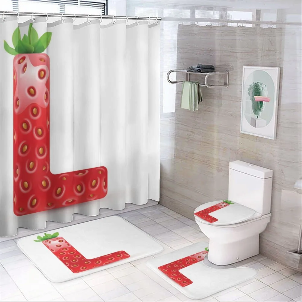 Ripe Strawberry Letter — 4-Piece Bathroom Set preview