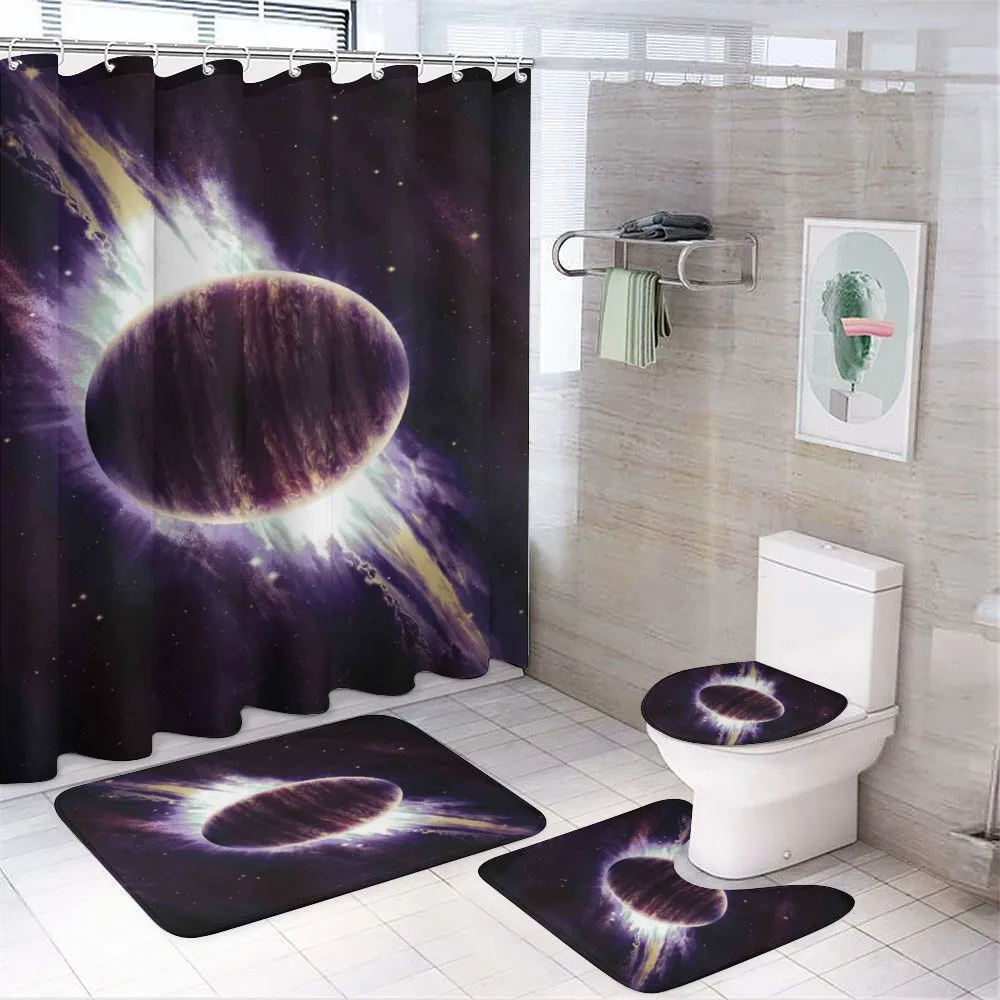 Trippy Planet Cosmos — 4-Piece Bathroom Set preview