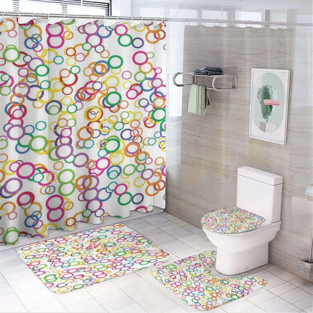 Colored Geometric Circle — 4-Piece Bathroom Set preview