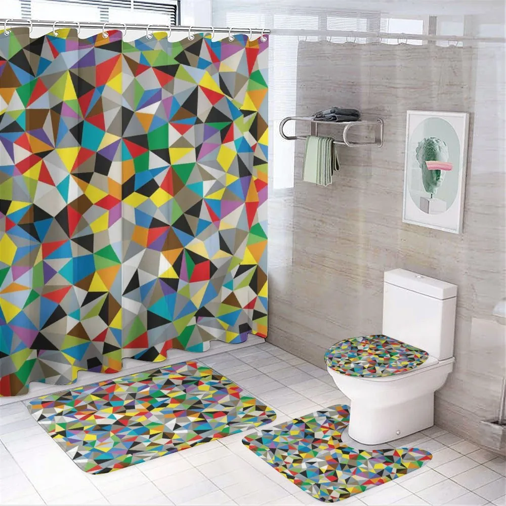 Geometric Mosaic Motif — 4-Piece Bathroom Set preview