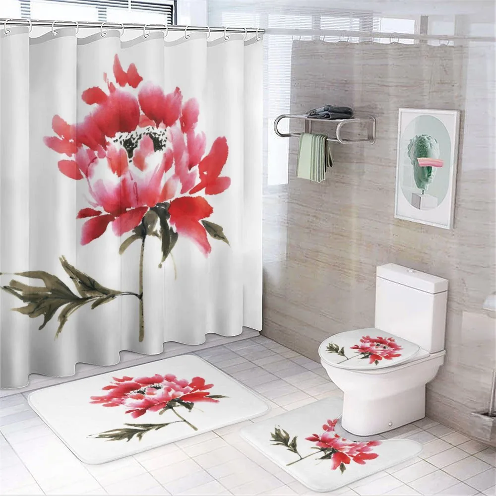 Japanese Ink Wash Painting — 4-Piece Bathroom Set preview