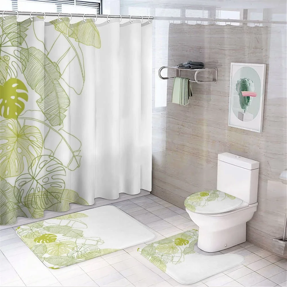 Monstera Leaf and Nature — 4-Piece Bathroom Set preview