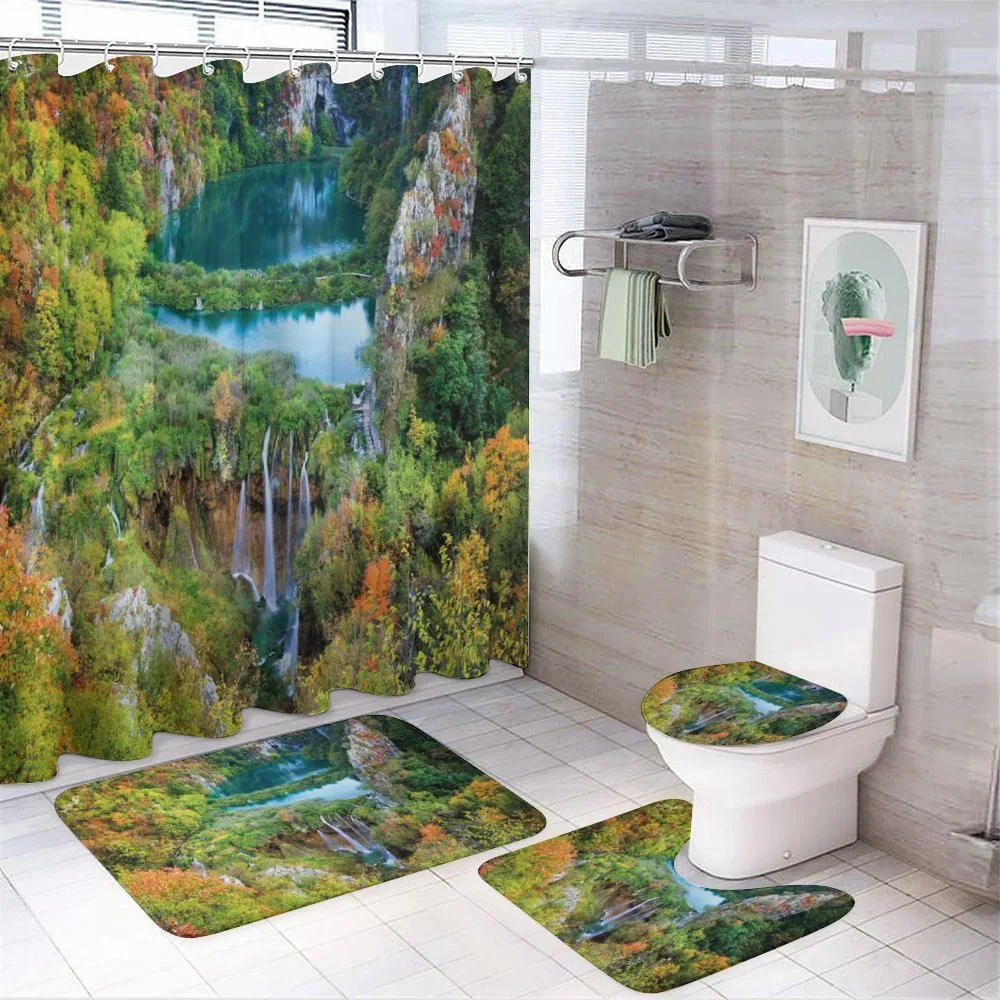 Scenic Fall Valley Lakes — 4-Piece Bathroom Set preview
