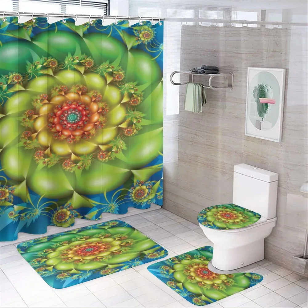 Colorful Floral Spiral — 4-Piece Bathroom Set preview