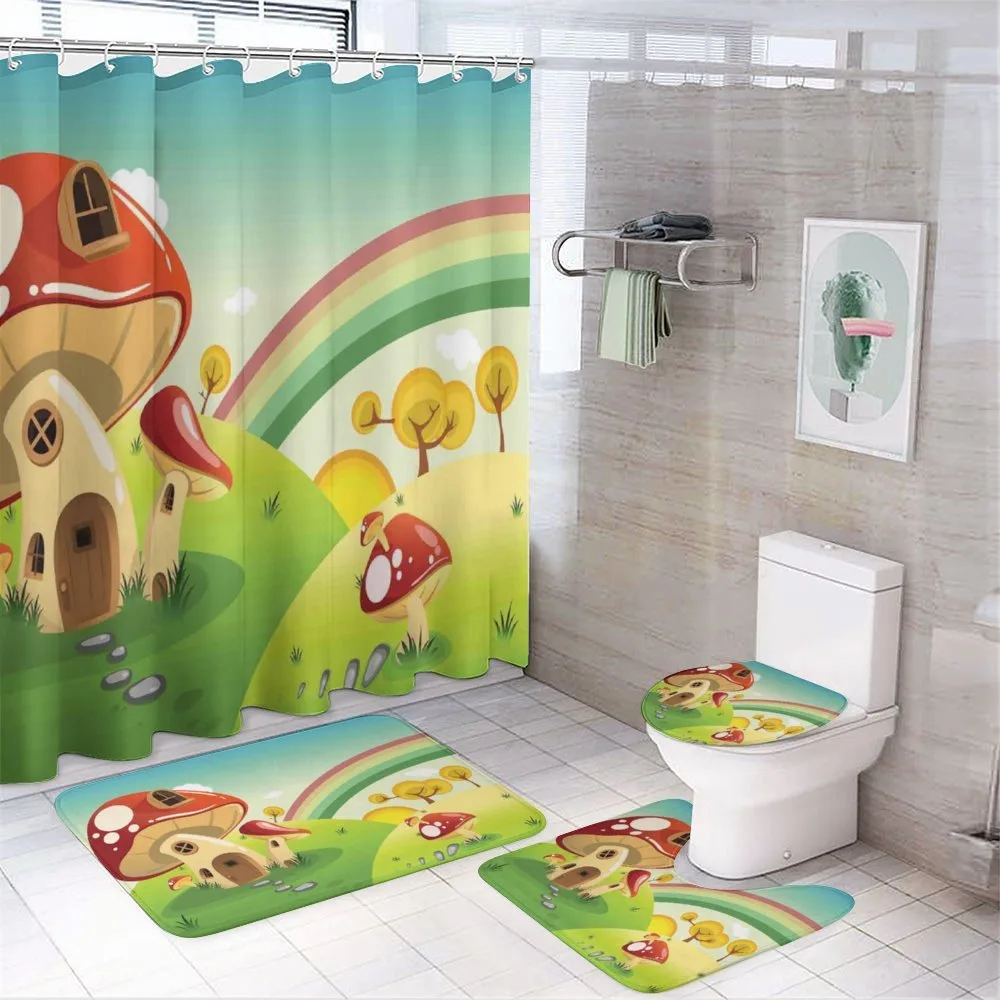 Farm Field Rain Mushroom — 4-Piece Bathroom Set preview