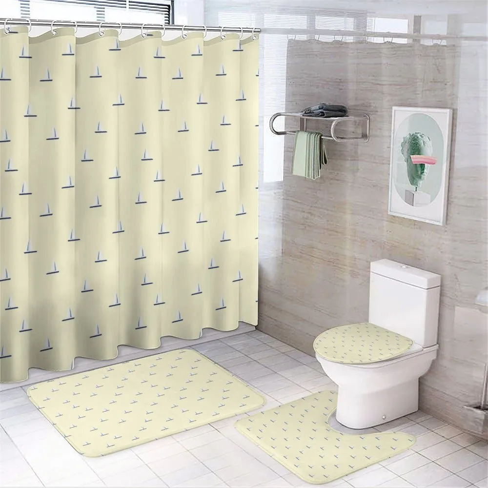 Minimal Sailboats Marine — 4-Piece Bathroom Set preview