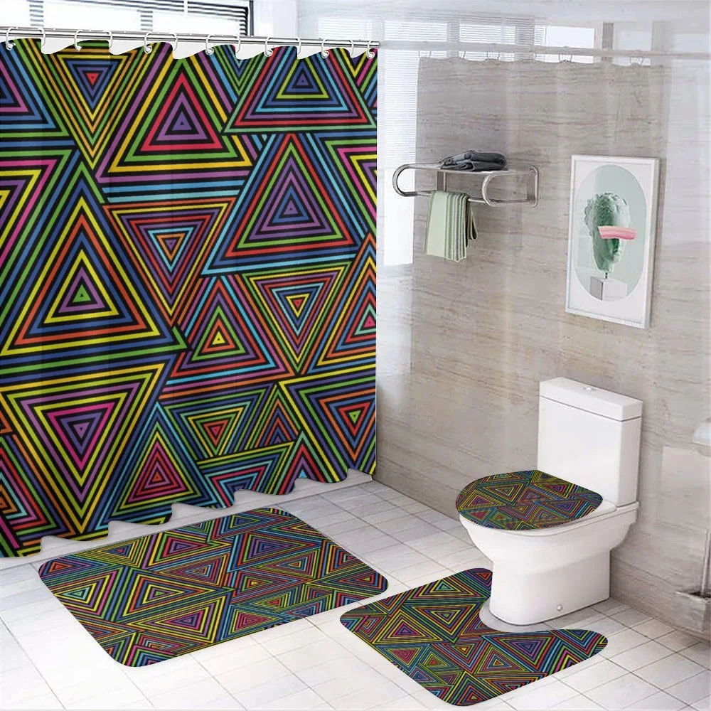 Rainbow Colors Design 4-Piece Bathroom Set product video