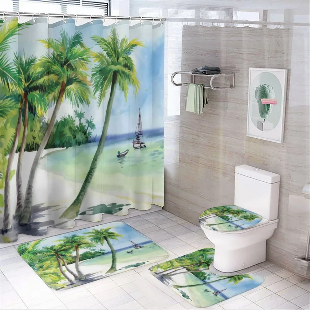 Tropical Landscape Beach — 4-Piece Bathroom Set preview