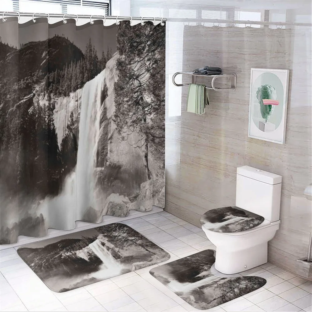 Waterfalls in Yosemite 4-Piece Bathroom Set product video
