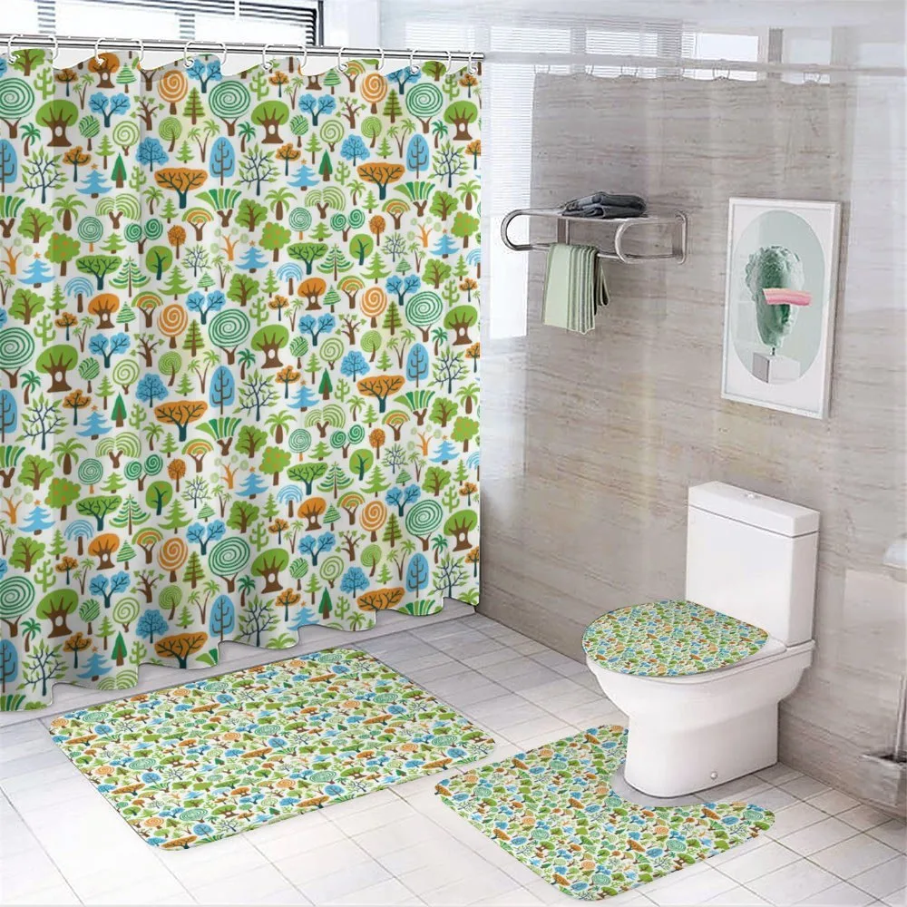 Cartoon Style Forest Motif — 4-Piece Bathroom Set preview