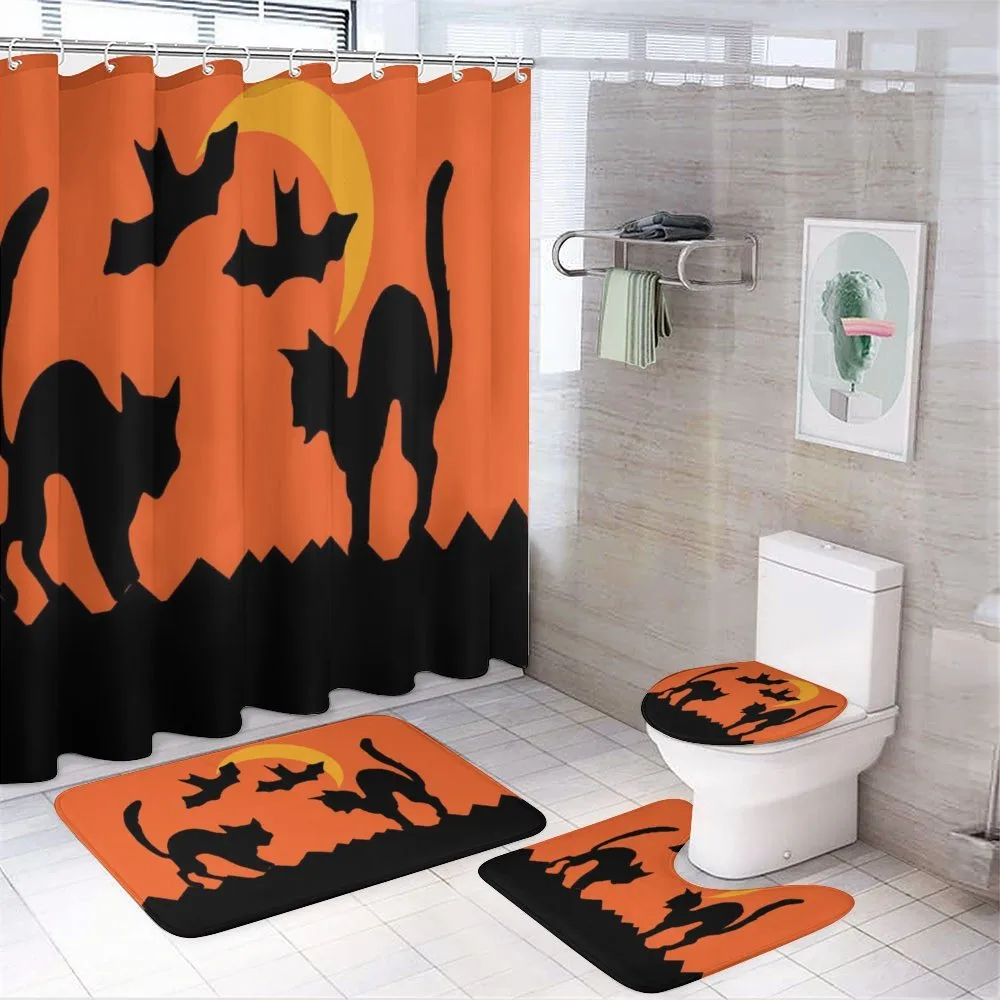 Crescent Cats and Bats — 4-Piece Bathroom Set preview