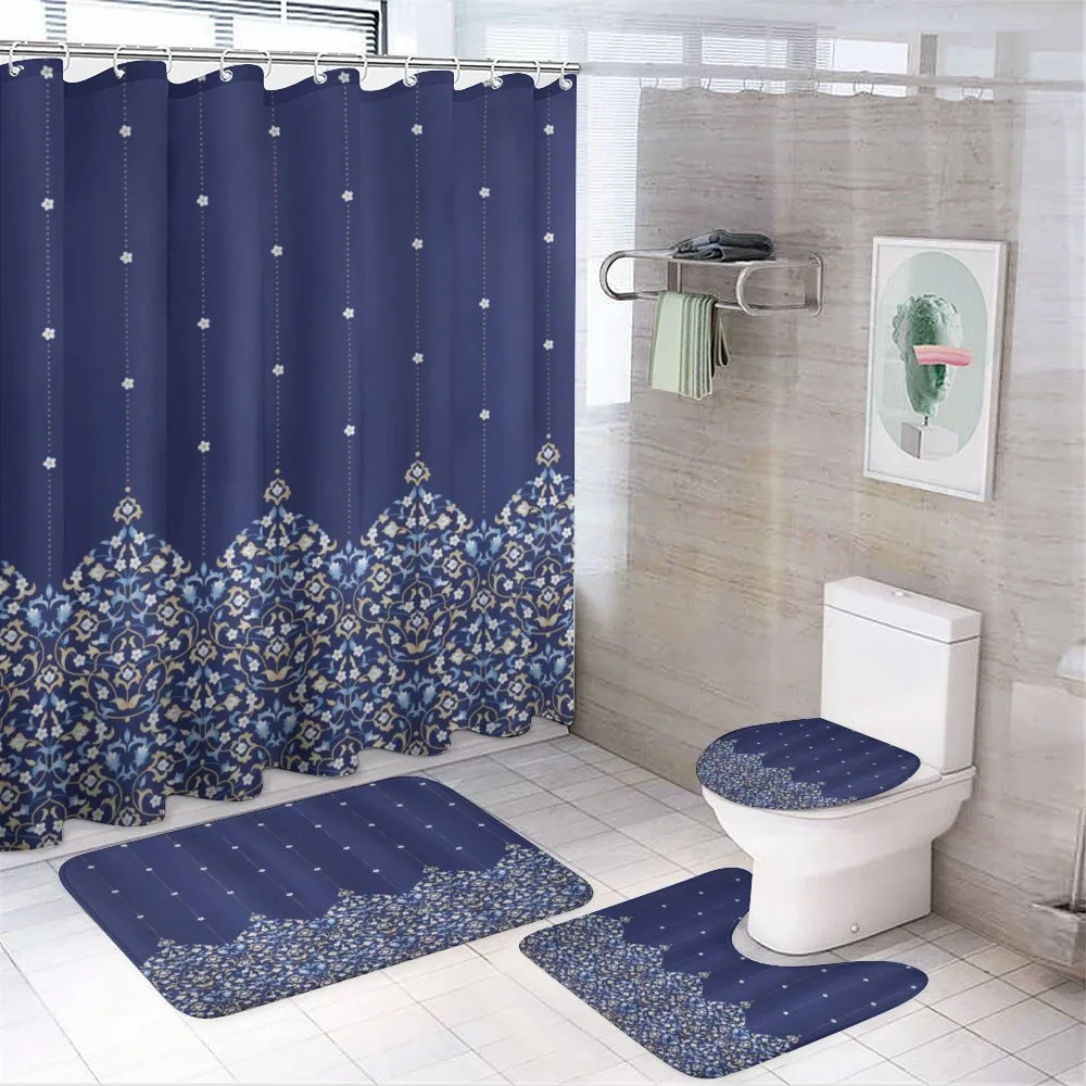 Ditsy Floral and Victorian Swirls — 4-Piece Bathroom Set preview
