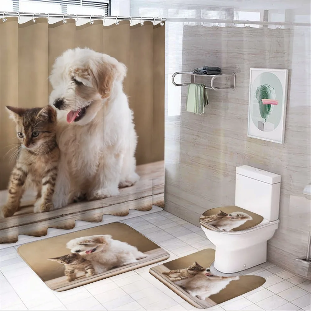 Kitten and Dog Friends — 4-Piece Bathroom Set preview
