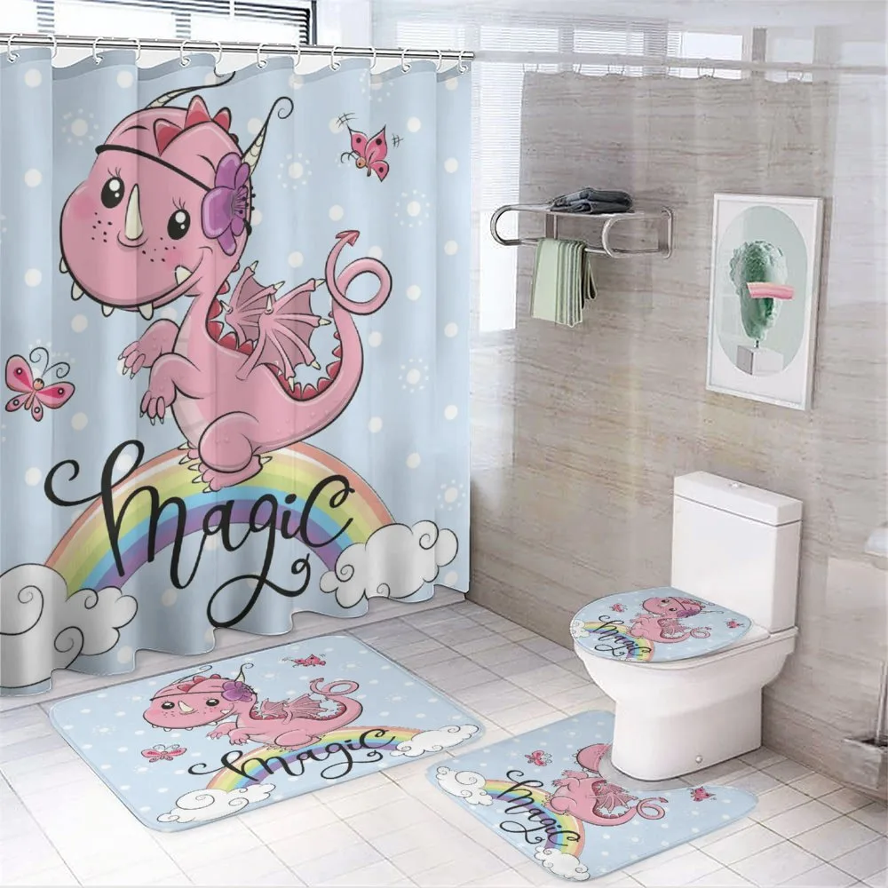Magic Dragon on a Rainbow — 4-Piece Bathroom Set preview