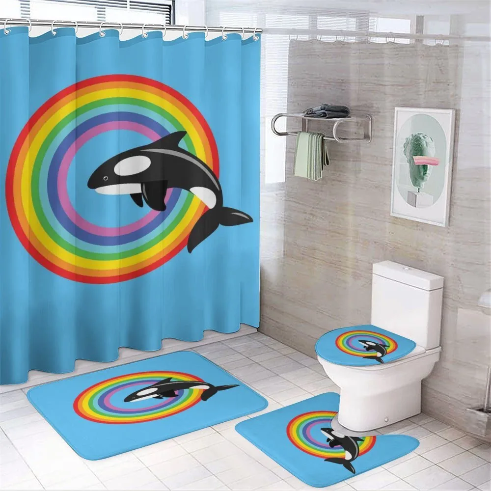Rainbow Round and Whale — 4-Piece Bathroom Set preview