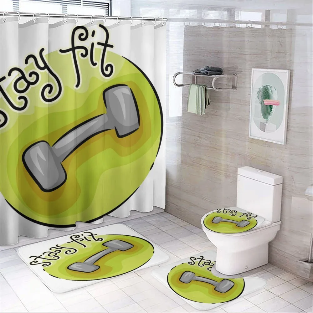 Stay Fit Dumbbell Fun — 4-Piece Bathroom Set preview