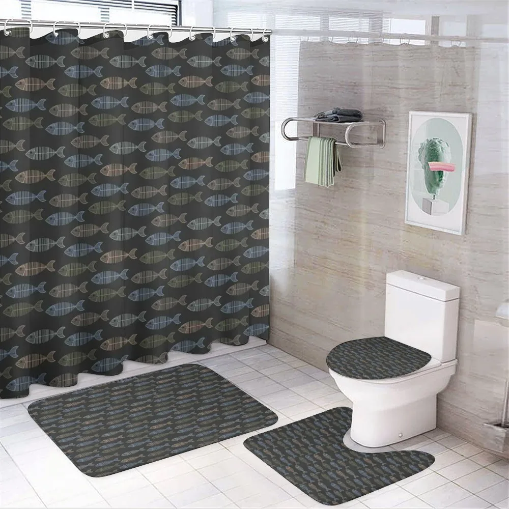 Vintage Animal Bone Design — 4-Piece Bathroom Set preview