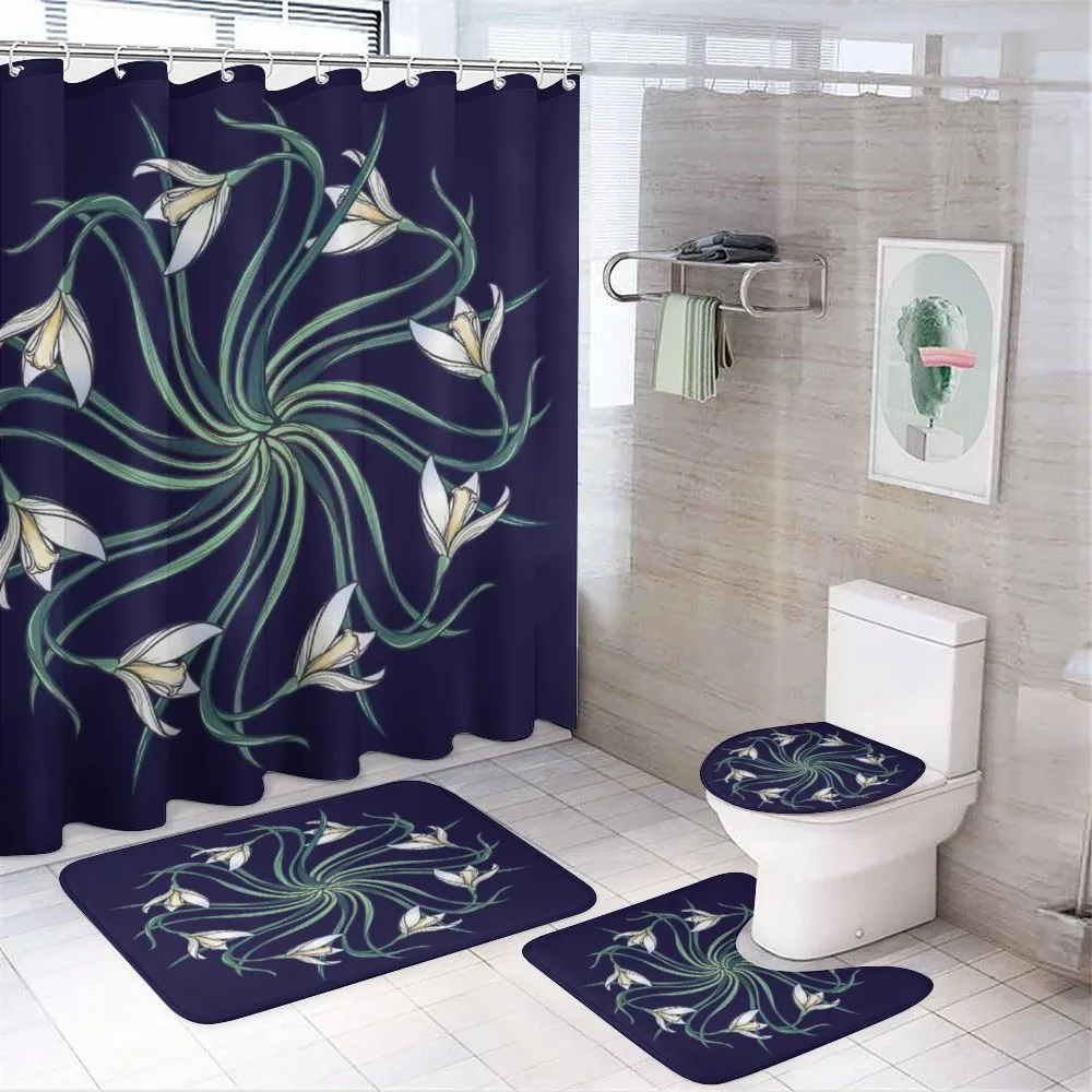 Art Nouveau Floral Design — 4-Piece Bathroom Set preview