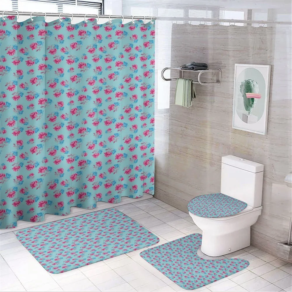 Bicolour Summer Roses — 4-Piece Bathroom Set preview
