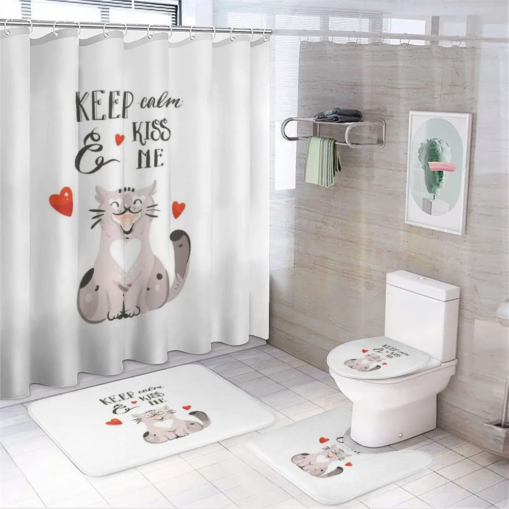 Cartoon Cat — 4-Piece Bathroom Set preview
