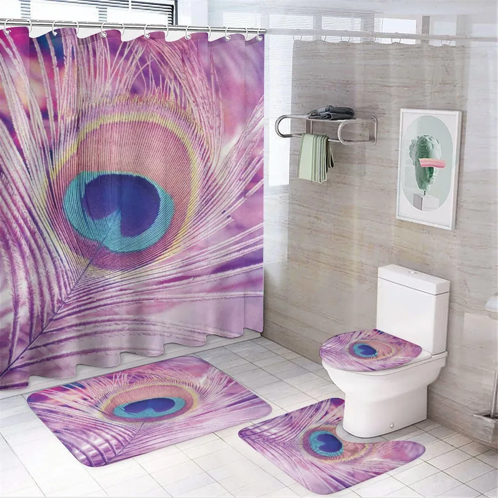 Close up Peacock Plume — 4-Piece Bathroom Set preview