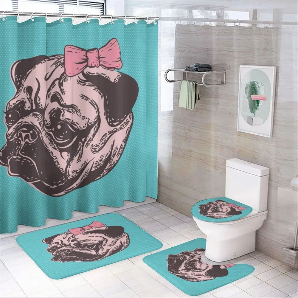 Dog with Pink Buckle — 4-Piece Bathroom Set preview