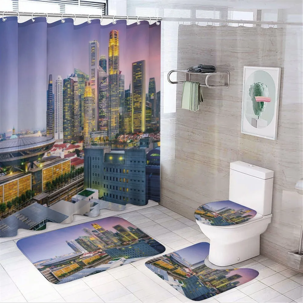 Skyline of Singapore — 4-Piece Bathroom Set preview