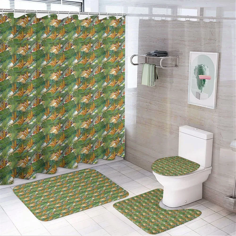 Summer Tropical Foliage Art — 4-Piece Bathroom Set preview