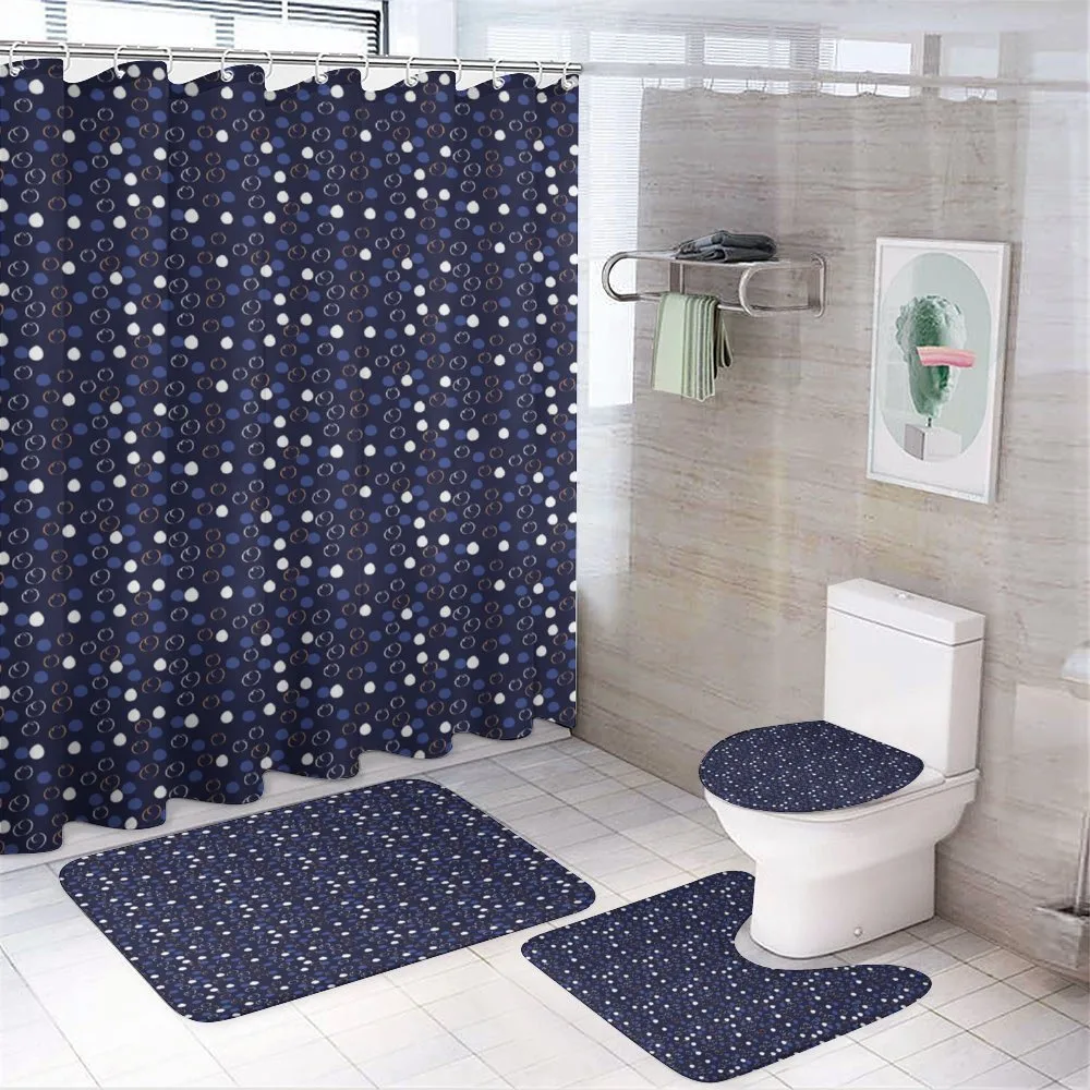 Circles and Dots Aqua — 4-Piece Bathroom Set preview