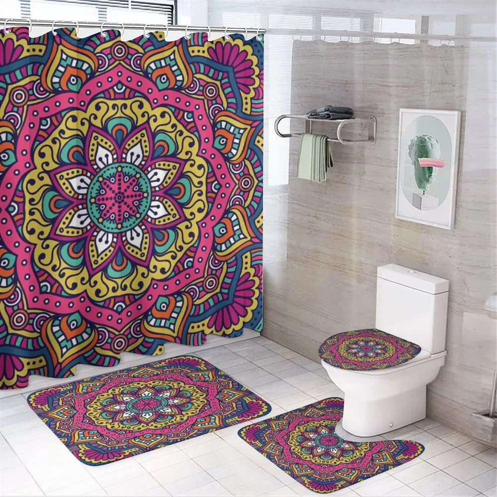 Colorful Floral Motif — 4-Piece Bathroom Set preview